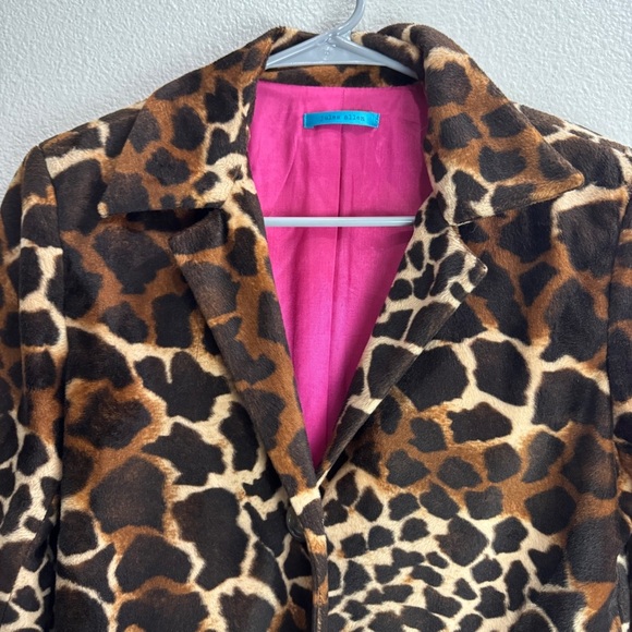 Jules Allen Giraffe Print Coat Vintage Y2K Womens Size Medium - Picture 4 of 10